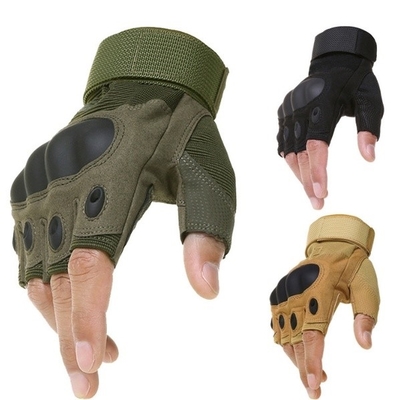 Polyurethane Palms Mens Waterproof Fingerless Gloves Outdoor Tactical Gear Flexible Lightweight