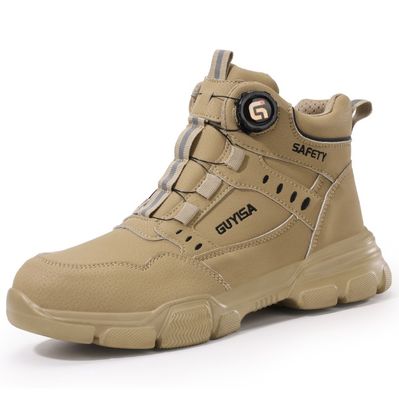 Breathable Work Safety Shoes for Men and Women Anti-Puncture Anti-Smash Lightweight Steel Toe Smart Buckle Summer Work Shoes