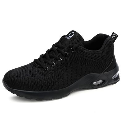 Men’s Lightweight Steel Toe Safety Shoes Breathable Anti-Static Puncture-Resistant Air Cushion Work Sneakers