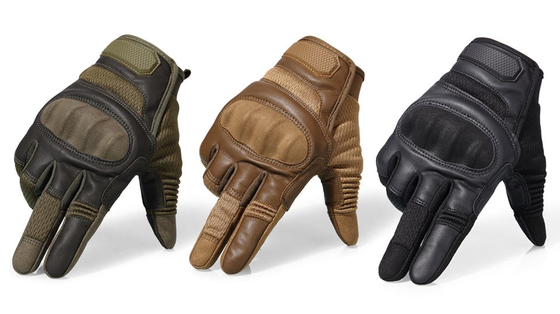 SWAT Polyester Military Tactical Gloves With Knuckle Protection Perforated Microfiber