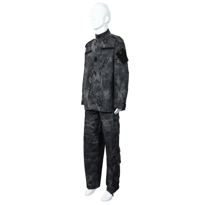 ACU Black Python Suit Plaid Fabric Army Combat Military Garments Suit