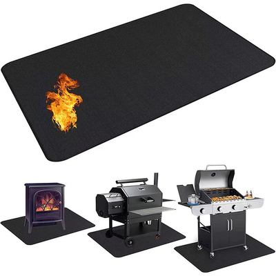 Feuerdichte Runde Feuermauermatte ️ Grill & Bonfire Pad mit flüssiger Silikonbeschichtung, hitzebeständige Keimmauermatte für Deck, Terrasse, Gras & Außeneinsatz ️ Schwarz